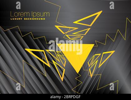 Minimalist Yellow and black premium exclusive background. Vector luxury light colored and black gradient geometric Stock Vector