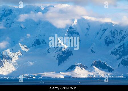 The frozen coasts of the Antarctic Peninsula, Palmer Archipelago, Antarctica Stock Photo