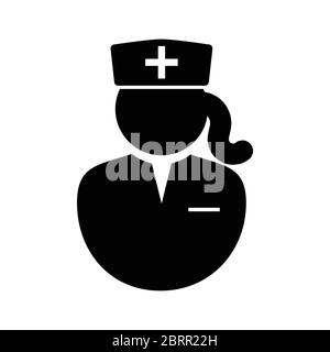 Doctor and Nurse Icon. Black and white illustration pictogram icon ...
