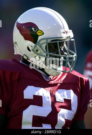 Arizona Cardinals running back Emmitt Smith smiles at teammates during the  final seconds from the sidelines against the Tampa Bay Buccaneers in this  Jan. 2, 2005 photo, at Sun Devil Stadium in