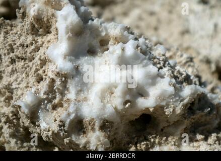 Texture of the Surface of Salar de Atacama, the Largest Chilean Salt Flat in Antofagasta Region, San Pedro de Atacama Northern Chile Stock Photo