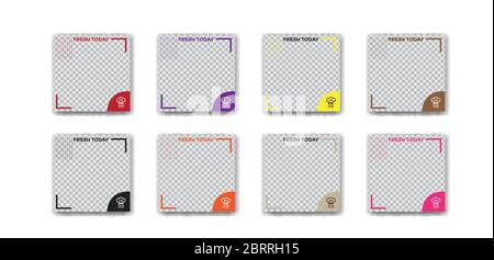 colorful food drink or creative social media post design templates Stock Vector