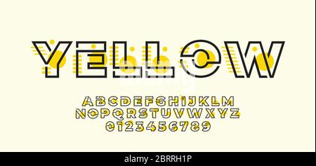 minimalist yellow with line  font style design template Stock Vector