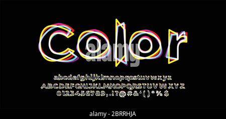 abstract line light font style design template Stock Vector