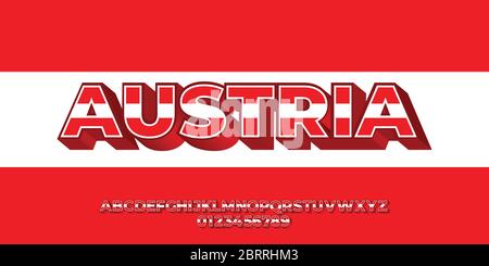 Austria flag color text style design templates Stock Vector