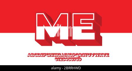 Indonesia flag color text style design templates Stock Vector