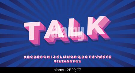Font style modern pink 3d bold design templates Stock Vector