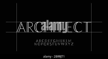 Minimalist architect font style design templates Stock Vector