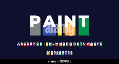 Font style colorful drop paint effect design templates Stock Vector