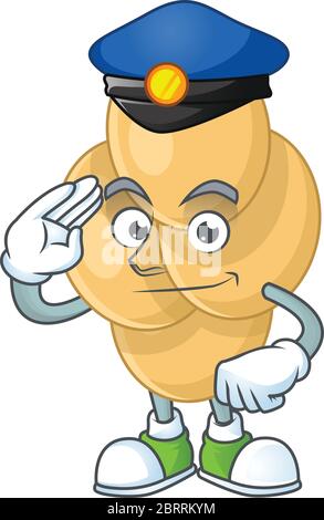 A dedicated Police officer of bordetella pertussis cartoon drawing concept Stock Vector