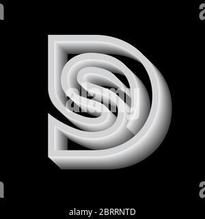Letter DS line logo design Stock Vector