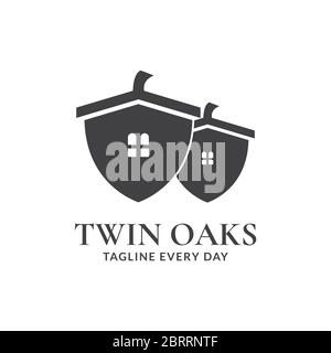 Oaks estate logo design- vector Stock Vector