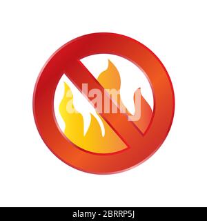 Fire warning logo design - vector Stock Vector