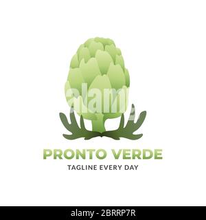 Plant Artichoke logo design - vector Stock Vector