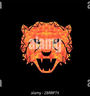 Abstract cheetah head logo design Stock Vector