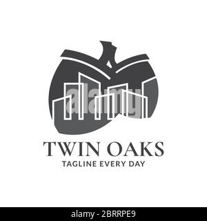 Oaks estate logo design- vector Stock Vector