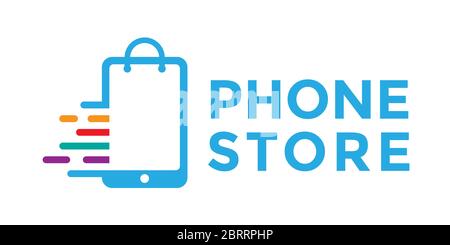 Smartphone shop sale logo design Stock Vector