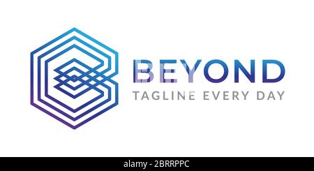 Letter B line logo design Stock Vector