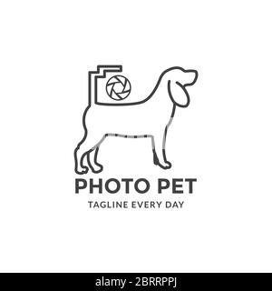 Pets photography logo design - vector Stock Vector