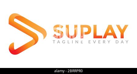 Initial S for play button logo design Stock Vector