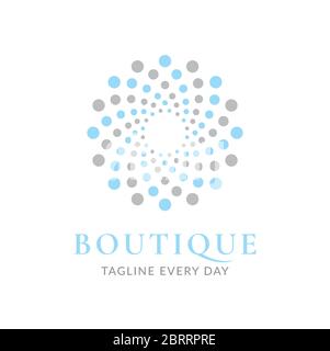 Flower dot logo design template Stock Vector