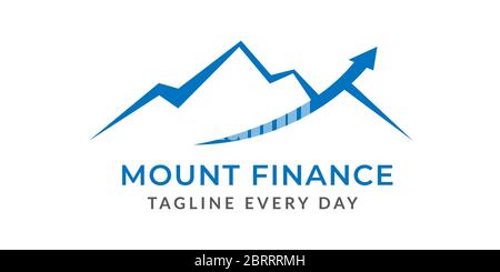 Mountain finance logo design vector Stock Vector