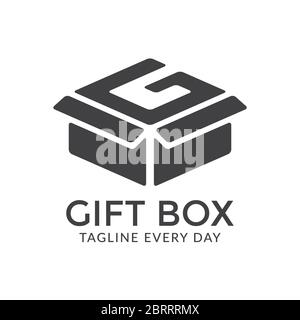 Letter G gift box logo design Stock Vector