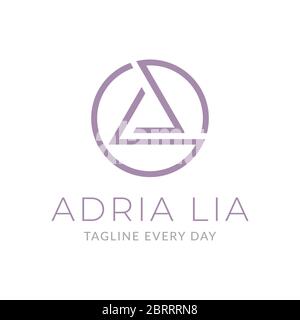 Triangle letter AL logo design Stock Vector