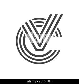 Letter Cv outline geometric symbol simple logo vector Stock Vector ...