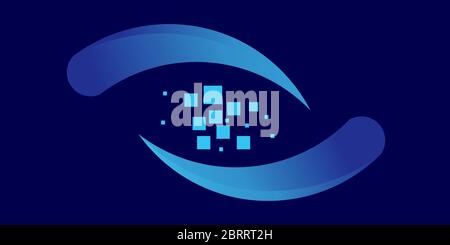 Eye data tech logo design Stock Vector
