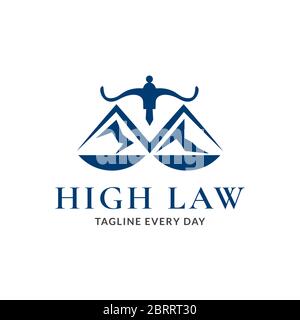 Mountain law logo design template Stock Vector