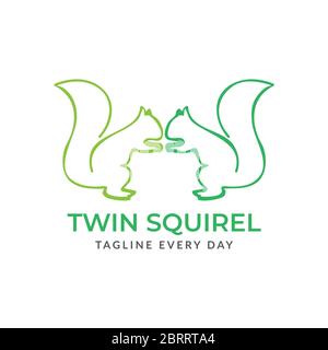Green Squirrel logo design template Stock Vector