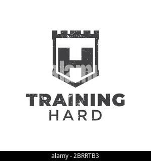 Letter TH castle logo design Stock Vector