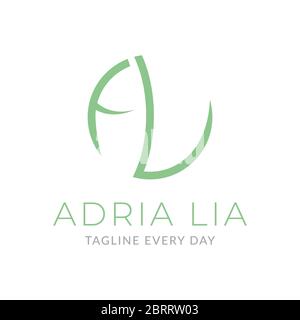 letter AL circle logo design Stock Vector