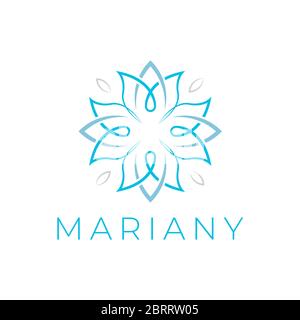 Letter AM flower logo design Stock Vector