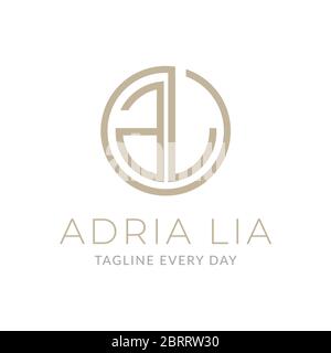 letter AL circle logo design Stock Vector