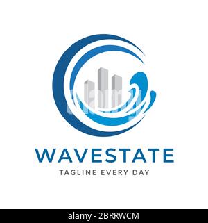 Beach estate logo design template Stock Vector