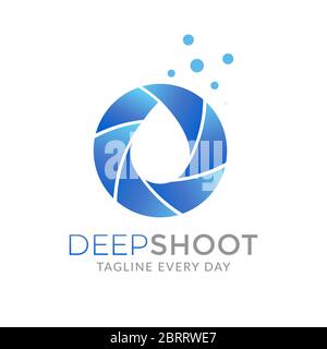 Water Photography logo design template Stock Vector