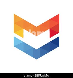 Letter MV abtract logo design Stock Vector