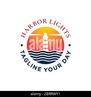 Harbor business logo design template Stock Vector