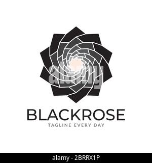 Black rose logo design template Stock Vector