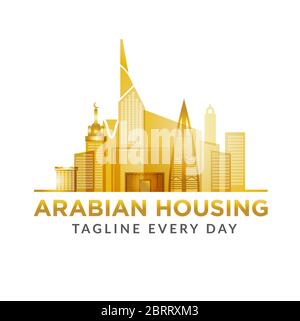 Arabian estate logo design template Stock Vector
