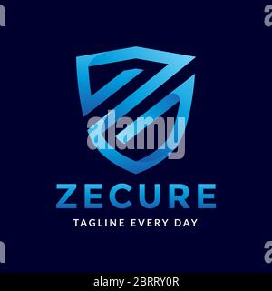 Abstract Z shield logo design Stock Vector