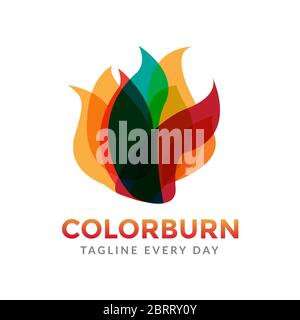 Abstract fire logo design Stock Vector