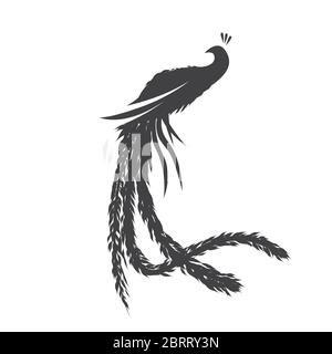Peacock silhouette design template Stock Vector