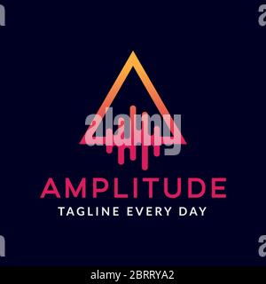 Letter A music logo design Stock Vector