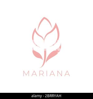 Minimalist tulip logo design Stock Vector