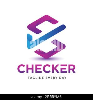 Abstract Check logo design template Stock Vector