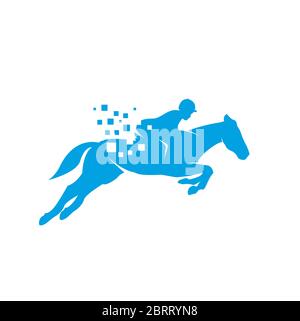 Horse data logo design template Stock Vector