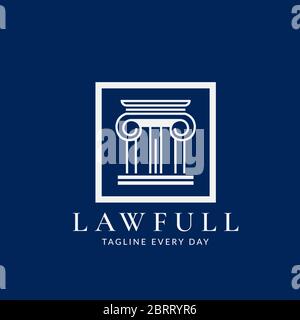 Minimalist law logo design template Stock Vector